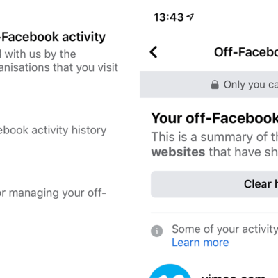 Facebook consente di cancellare la cronologia e tutti i collegamenti a siti e app terzi