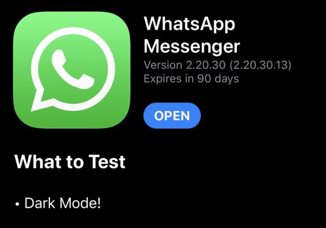 L’ultima beta iOS di WhatsApp ha la Dark Mode!