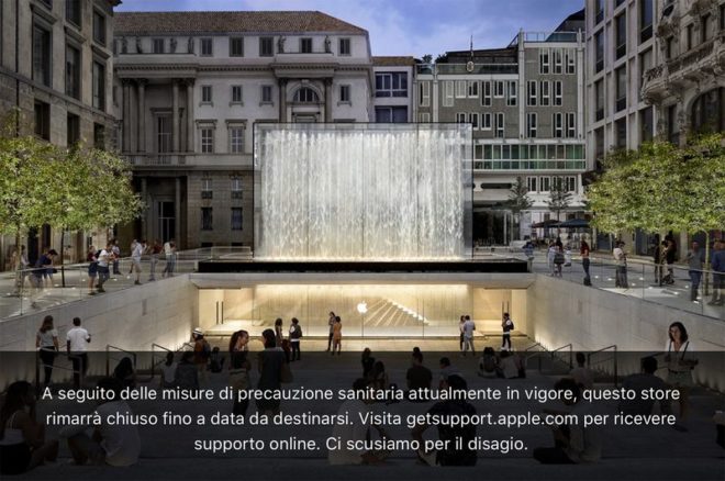 Apple chiude tutti gli store in Italia a causa del Coronavirus