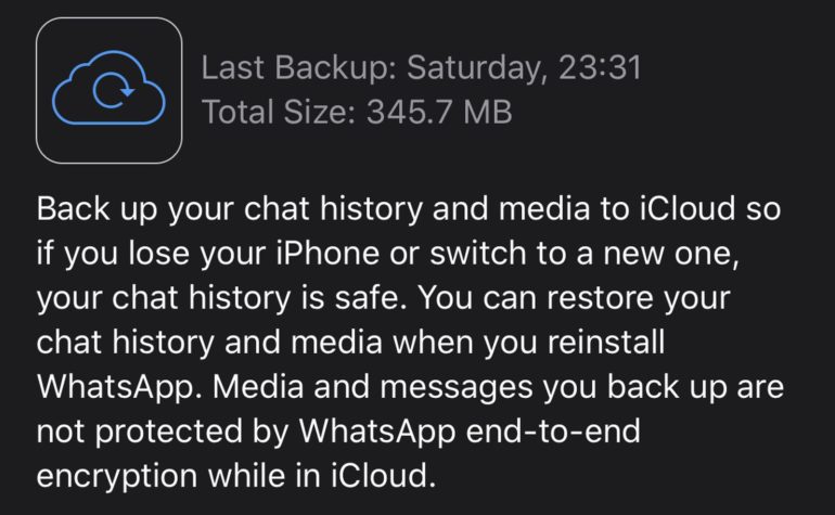 whatsapp backup