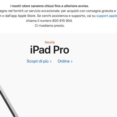 Apple Store chiusi fino a “nuovo avviso”