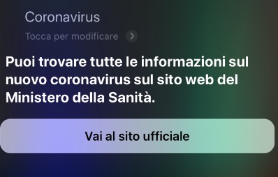siri coronavirus italia