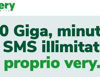 Con Very Mobile hai minuti illimitati, SMS illimitati e 30 Giga a 4,99€ al mese