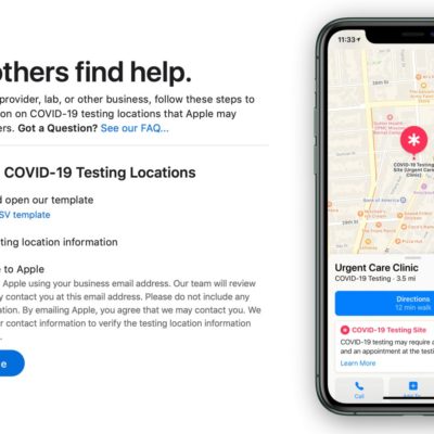 Apple Mappe visualizzerà presto le posizioni delle sedi di test COVID-19