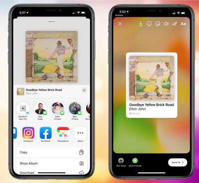 iOS 13.4.5, su Apple Music arriva la condivisione con Facebook e Instagram