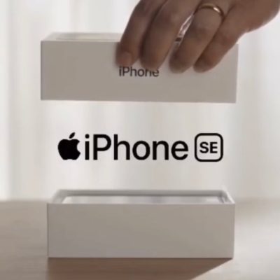 Unboxing minimal per iPhone SE nella pubblicità Apple