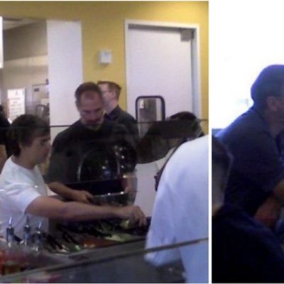 Una rara foto con Steve Jobs a pranzo con i dirigenti Google