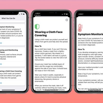 Apple aggiorna l’app di auto-screening COVID-19 con alcune novità