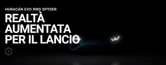 Apple e Lamborghini insieme per mostrare la nuova Huracán EVO RWD Spyder in AR