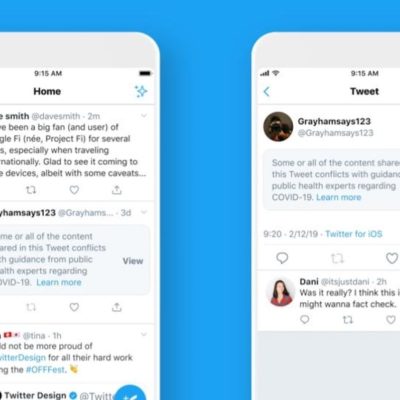 Twitter aggiunge le etichette contro le fake news su COVID-19