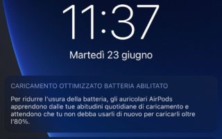Anche gli AirPods hanno il caricamento ottimizzato della batteria