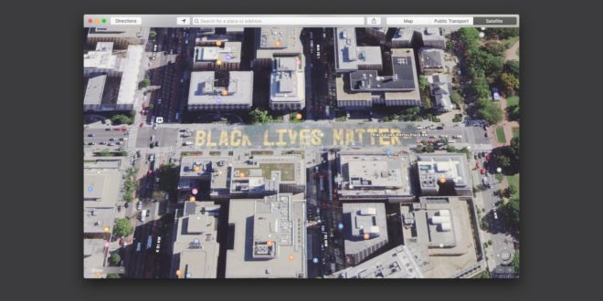 La scritta “Black Lives Matter” a Washington è già visibile su Apple Maps