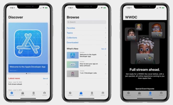 L’app Apple Developer (anche per Mac) cambia design e non solo in vista della WWDC 2020