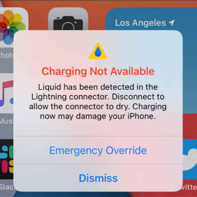 iOS 14 consente la ricarica anche in presenza di liquidi