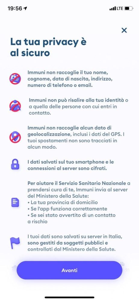 Immuni Privacy 1