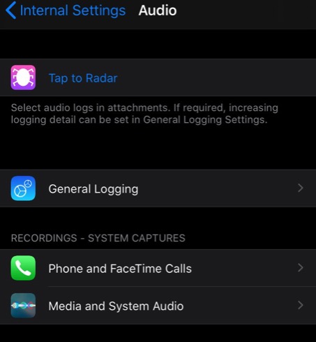egistrazione audio ios 14