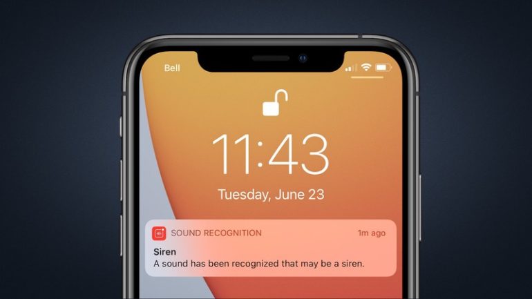 riconoscimento suono ios 14