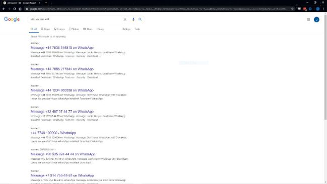 whatsapp numeri google