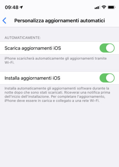 Come attivare o disattivare gli aggiornamenti automatici di iOS