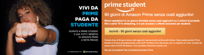 Amazon Prime Student regala 10€ ai nuovi iscritti! – ULTIMO GIORNO