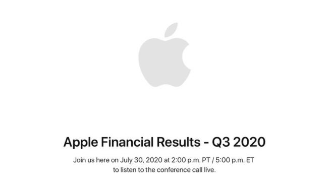 La prossima conferenza finanziaria Apple si terrà il 30 luglio