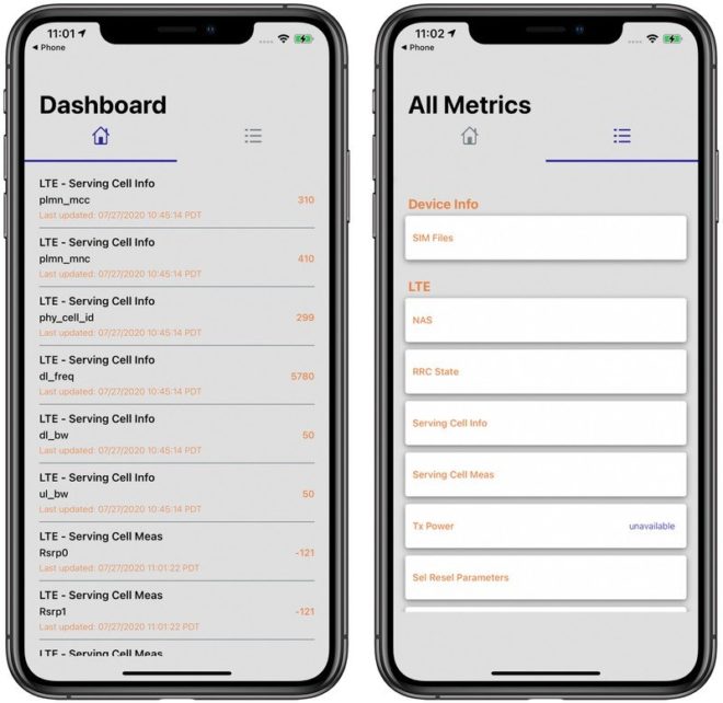 iOS 14 modifica l’interfaccia della Field Test Mode per misurare la qualità del segnale su iPhone