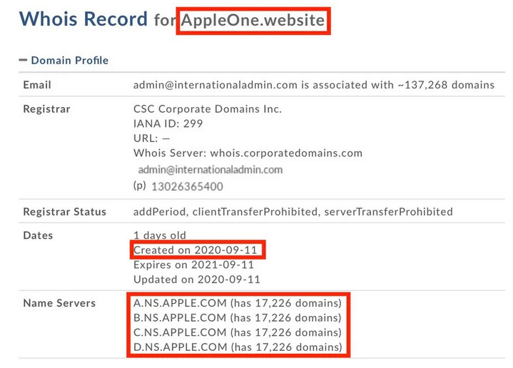 apple one domain