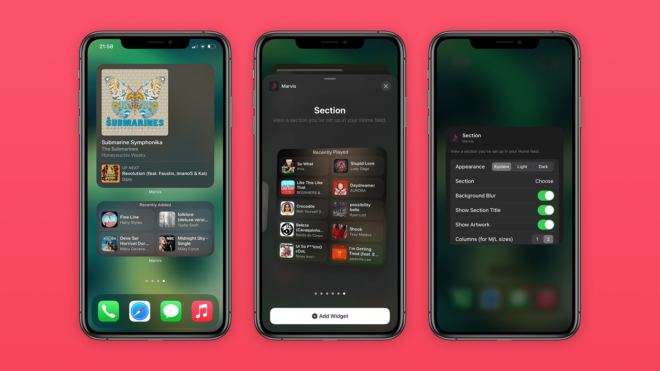 Marvis Pro porta i widget Apple Music personalizzati su iOS 14
