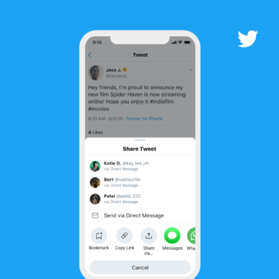 Twitter per iOS introduce un nuovo menù “Condividi Tweet”
