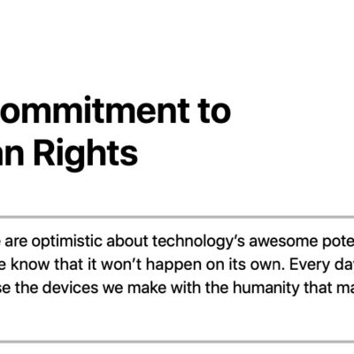 Apple elenca gli impegni per la tutela dei diritti umani e della libertà di parola