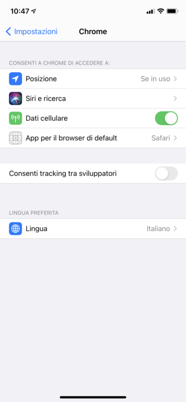 Come impostare Google Chrome come browser predefinito su iPhone