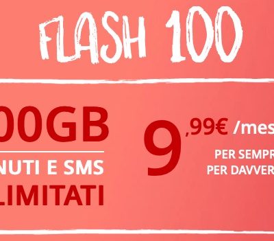iliad presenta Flash 100: minuti ed SMS illimitati + 100 GIGA a 9,99€!