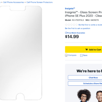 Screen protector di un presunto iPhone SE Plus appare su Best Buy