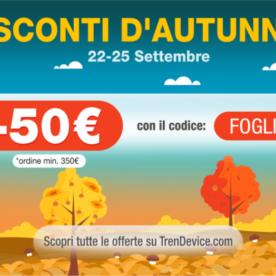 Sconti d’autunno su TrenDevice: -50 € su Smartphone e Tablet Ricondizionati