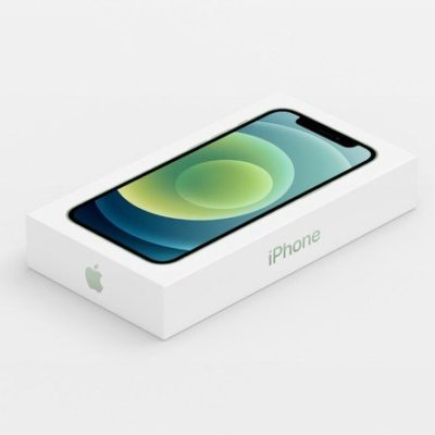 La piccola confezione degli iPhone 12 e la scatola aggiuntiva in Francia