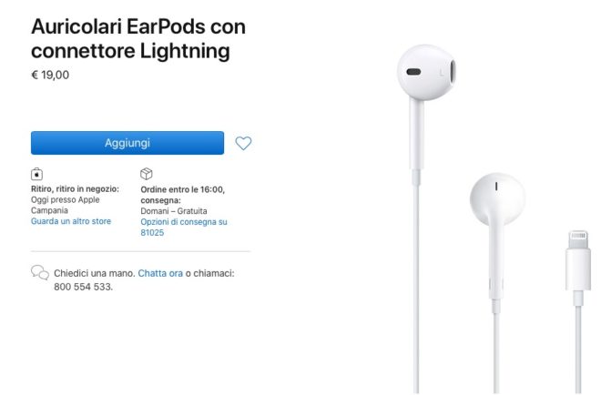Apple abbassa i prezzi di EarPods e alimentatore