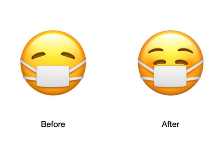 L’emoji Apple della mascherina è ora più… sorridente!