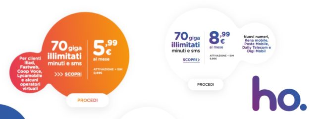 Da ho.mobile tante offerte a partire da 5,99€ con 70 GIGA