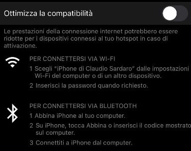 L’hotspot su iPhone 12 attiva il Wi-Fi a 5GHz