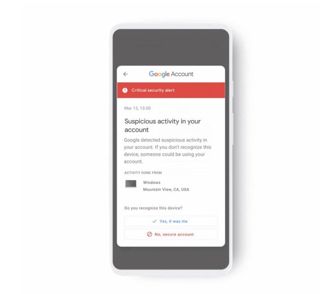 Google mostra gli alert cross-app per la sicurezza dei tuoi account