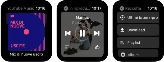 YouTube Music arriva su Apple Watch