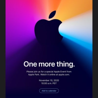 “One more thing”, Apple ufficializza un nuovo evento per il 10 novembre: cosa sarà presentato?