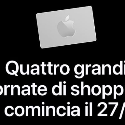 Apple lancia il suo Black Friday con Gift Card fino a 150€