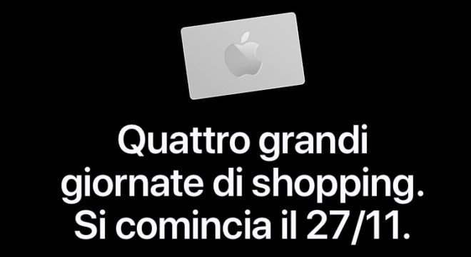 Apple lancia il suo Black Friday con Gift Card fino a 150€