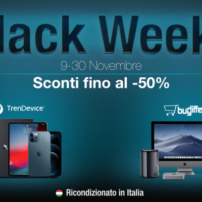 Sconti Black Weeks TrenDevice e BuyDifferent: fino al -50% su tutti i Ricondizionati con iPhone X da 389,90 €, iPhone 8 da 219,90 €