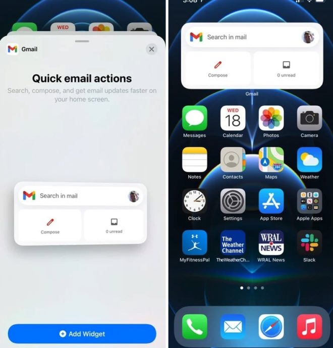 Gmail si aggiorna: arrivano i widget in home su iOS 14