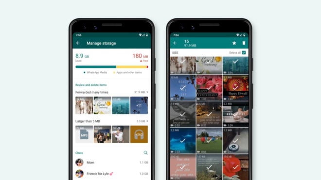 WhatsApp lancia il nuovo gestore di archiviazione per trovare e cancellare file di grandi dimensioni