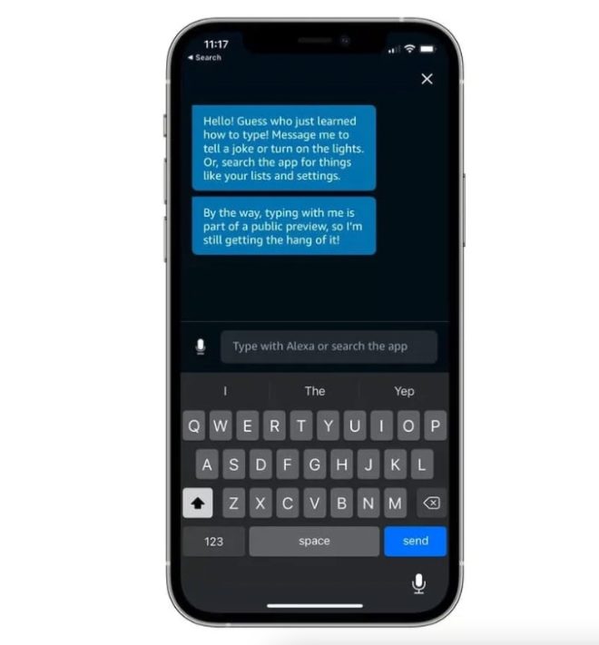 Alexa permetterà di digitare i comandi dall’app iOS