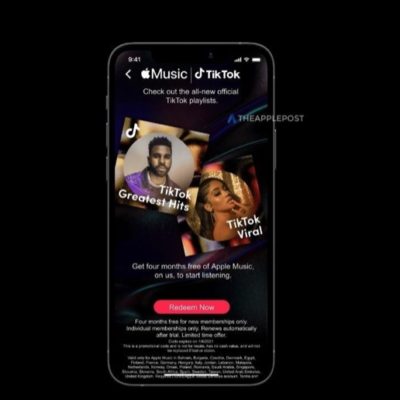 Gli utenti TikTok possono attivare quattro mesi gratuiti di Apple Music