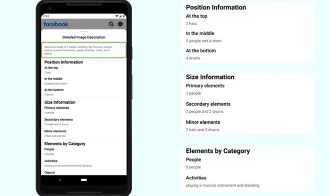 Facebook migliora il servizio di IA che genera descrizioni audio delle foto